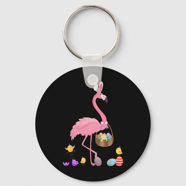 Chaveiro Flamingo de Páscoa bonito com Páscoa de Páscoa (Frente)