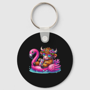 Chaveiro Flamingo de Vaca das Terras Altas Flutua Verão Hav