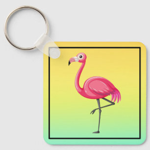 Chaveiro Flamingo em Estilo Cartoon-23654