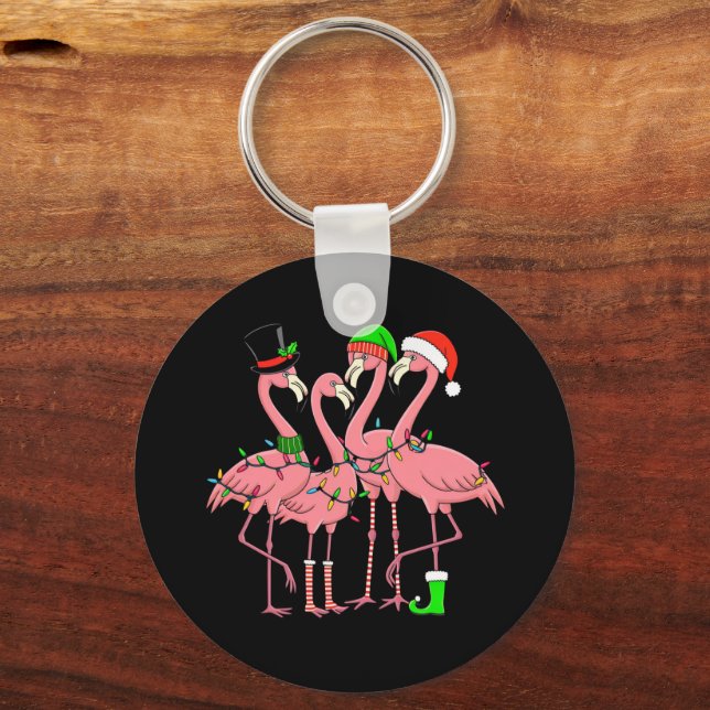 Chaveiro Flamingo Felry Natal Engraçado Flamingo Lover Gift (Frente)