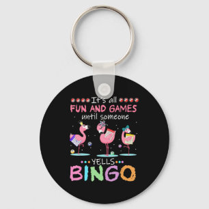 Chaveiro Flamingo   Flaming Bingo Funny