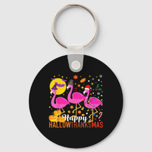 Chaveiro Flamingo Halloween Dia de Ação de Graças Natal