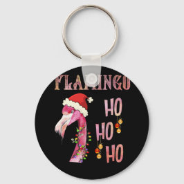 Chaveiro Flamingo Ho Ho Ho Feliz Papai noel Rosa De Natal
