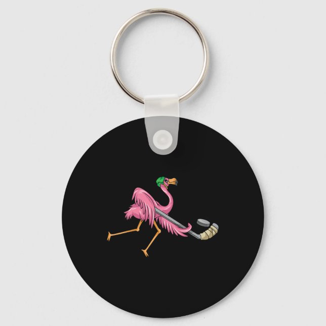 Chaveiro Flamingo Hockey Flamingo Jogando Hóquei (Frente)