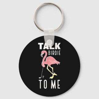 Chaveiro Flamingo Jogando Golf Fala Birdie Comigo Golfing F