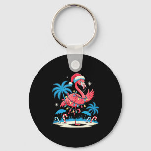 Chaveiro Flamingo Nk Engraçado De Chapéu De Papai Noel Nata