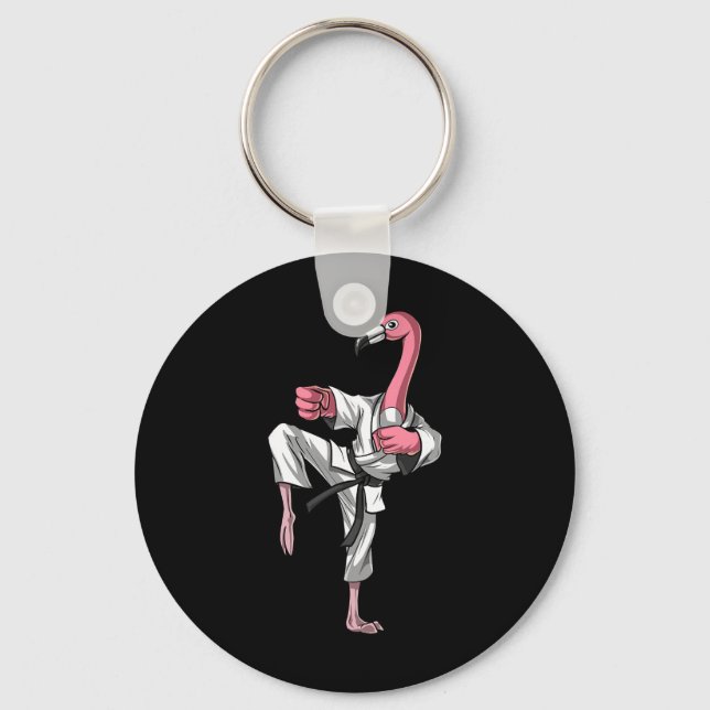 Chaveiro Flamingo Pássaro Karatê Kickboxing Kung Fu Ninja A (Frente)
