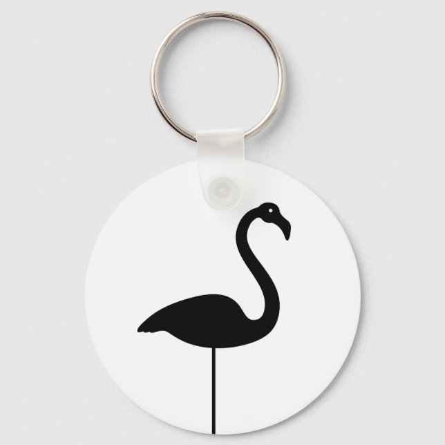 Chaveiro Flamingo preto e branco (Frente)