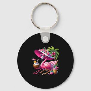 Chaveiro Flamingo Rosa Palmeira Praia Tropical Verão Férias