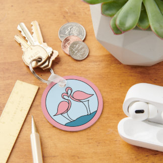 Chaveiro Flamingo Sua Empresa Roda Logotipo Art Cotação Fot
