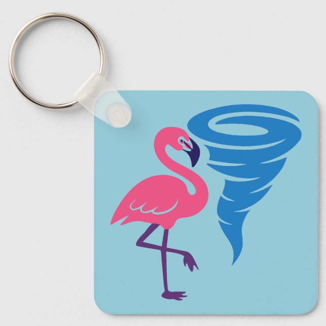 Chaveiro Flamingo Tornado Bold Modern Graphic Art (Frente)