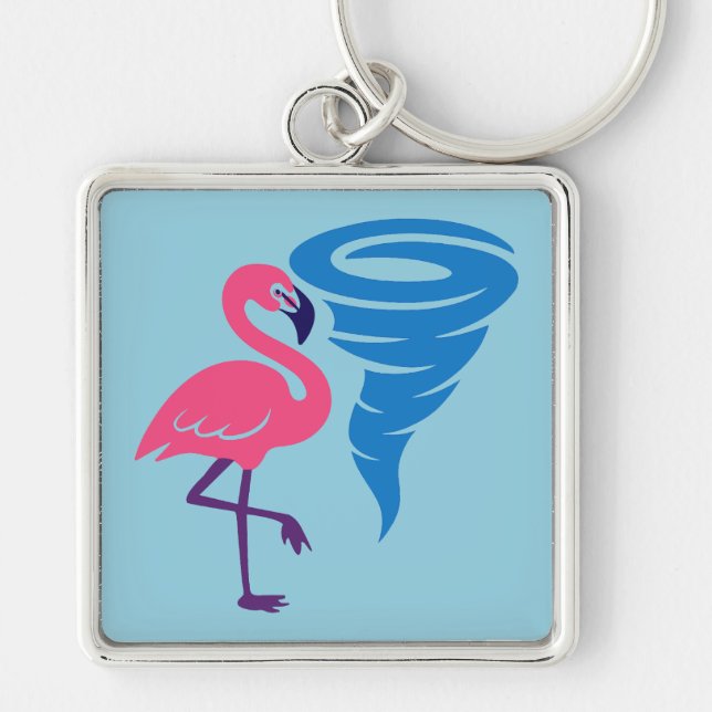 Chaveiro Flamingo Tornado Bold Modern Graphic Art (Frente)