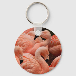 Chaveiro flamingos cor-de-rosa