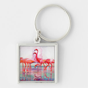 Chaveiro Flamingos cor-de-rosa por Francis Lee Jacques