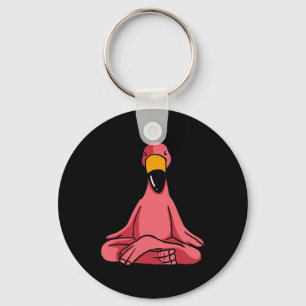 Chaveiro Flamingos de Yoga Fofos Pássaros de Água Rosa Engr