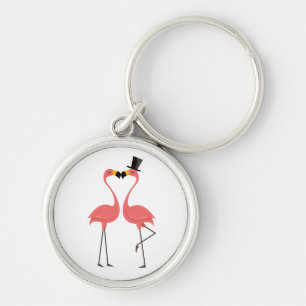 Chaveiro Flamingos Rosa Tropical - Casamento, Chá de Noiva