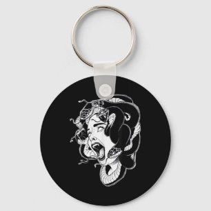 Chaveiro Flash de tatuagem de trabalho negro do Medusa