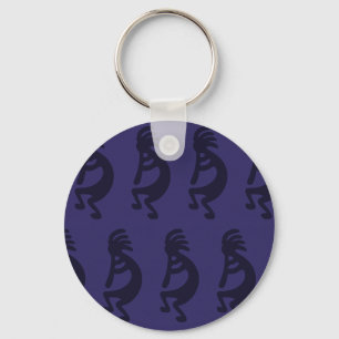Chaveiro Flauta tocando Kokopelli Figura 1: Preto em azul