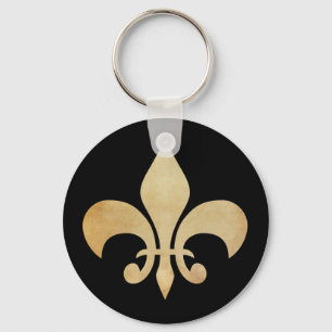 Chaveiro Fleur de Lis, Dourado, preto