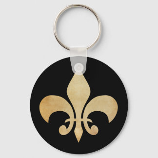 Chaveiro Fleur de Lis, Dourado, preto