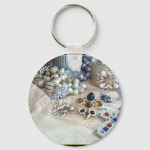 CHAVEIRO FLEUR DE LIS E CROSS JEWELS IMPRESSÃO