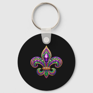 Chaveiro Fleur-de-lis Mardi Gras - Símbolo Carnaval - Parad