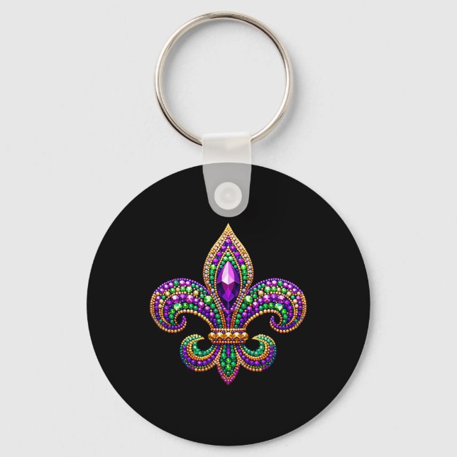 Chaveiro Fleur-de-lis Mardi Gras - Símbolo Carnaval - Parad (Frente)