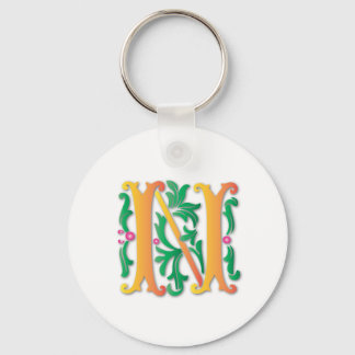 Chaveiro Fleur-de-lis N Monograma