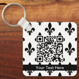 Chaveiro Fleur de Lis Pattern, francês, real, negro