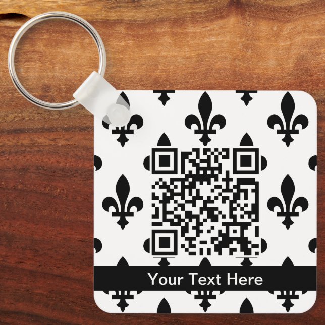 Chaveiro Fleur de Lis Pattern, francês, real, negro (Frente)