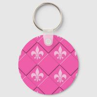 Fleur de lys e quadrados, padrão rosa
