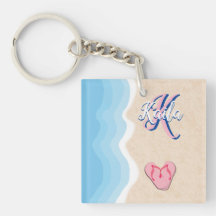 Flip-flops rosa na praia