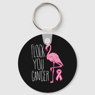 Chaveiro Flock You Break Cancer Flamingo Pink Ribbon Aware