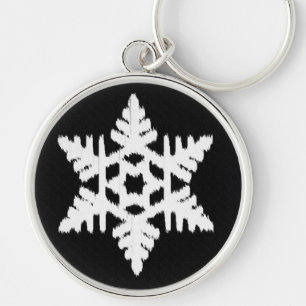 Chaveiro Floco de neve Ikat - Preto e branco