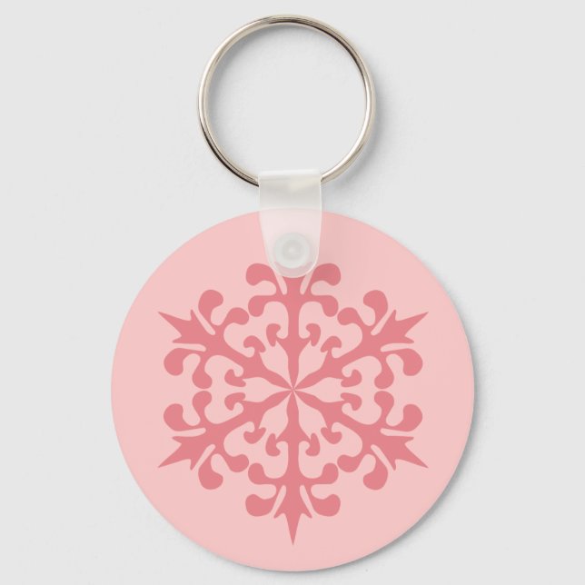 Chaveiro Floco de Neve Rosa (Frente)