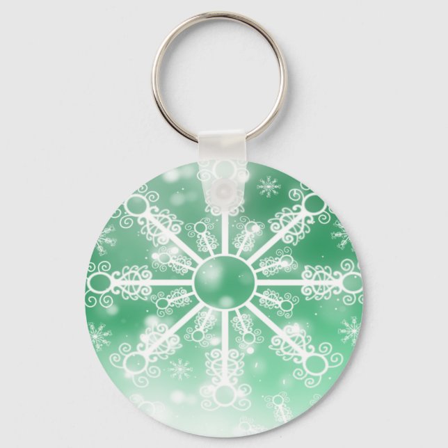Chaveiro Floco de neve verde (Frente)