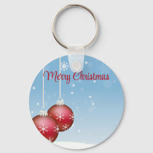 Chaveiro Flocos de Natal Azul com Ornamento