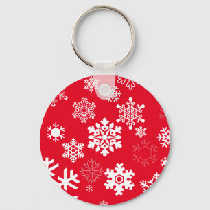 Chaveiro Flocos de neve brancos - Cor de fundo personalizá