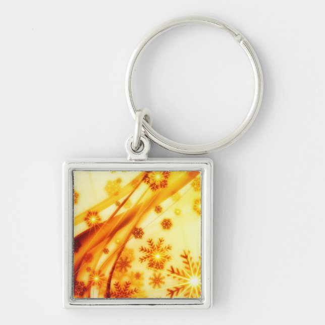 Chaveiro Flocos de neve de Natal ouro (Frente)