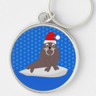 Chaveiro Flocos de neve e Walrus de Natal