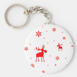 Chaveiro Flocos de neve simples e modernos de alce