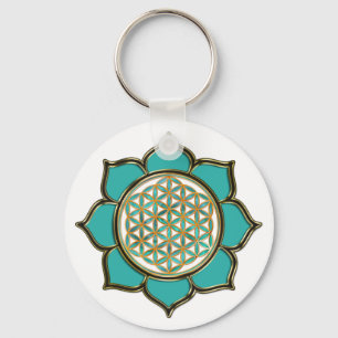 Chaveiro Flor a vida Lotus - türkis/transparentemente