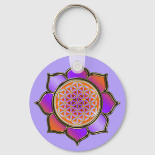 Chaveiro Flor a vida Lotus - violet alaranjado/violet