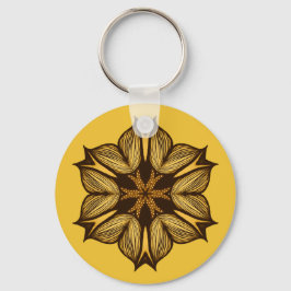 Chaveiro Flor Amarelo abstrato