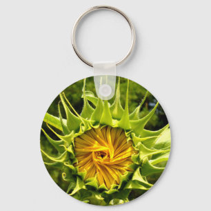 Chaveiro Flor amarelo divertido Sunflower