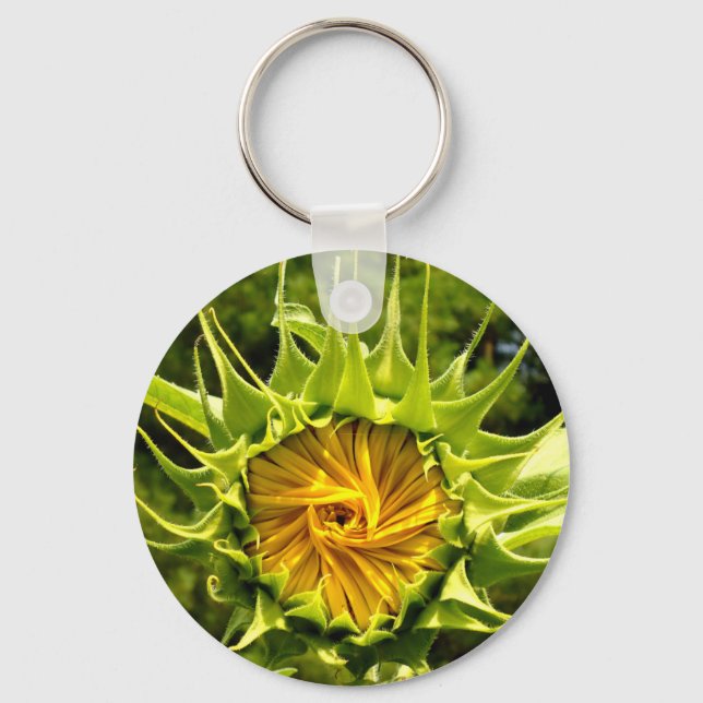 Chaveiro Flor amarelo divertido Sunflower (Frente)