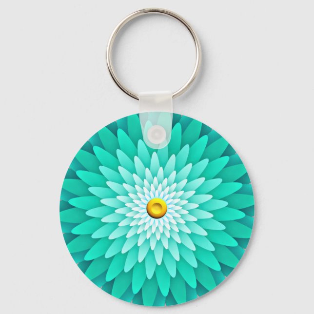 Chaveiro Flor Azul Mandala-68566 (Frente)