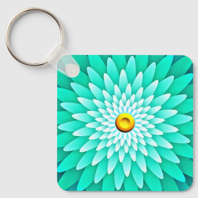 Chaveiro Flor Azul Mandala-68566 (Frente)