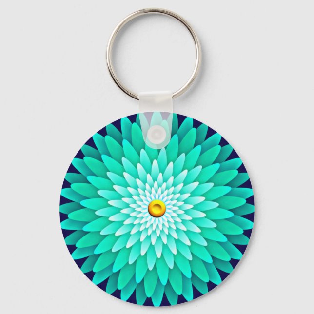 Chaveiro Flor Azul Mandala-68566 (Frente)