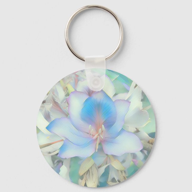 Chaveiro Flor Azul Pastel (Frente)